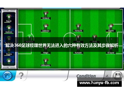 解决360足球经理世界无法进入的六种有效方法及其步骤解析